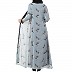Printed Shrug Abaya- Sky Blue-Black color Printed Shrug Abaya- Sky Blue-Black color